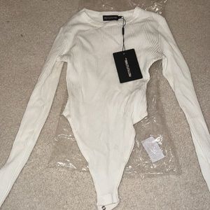 PRETTYLITTLETHING WHITE BODYSUIT NWT!
